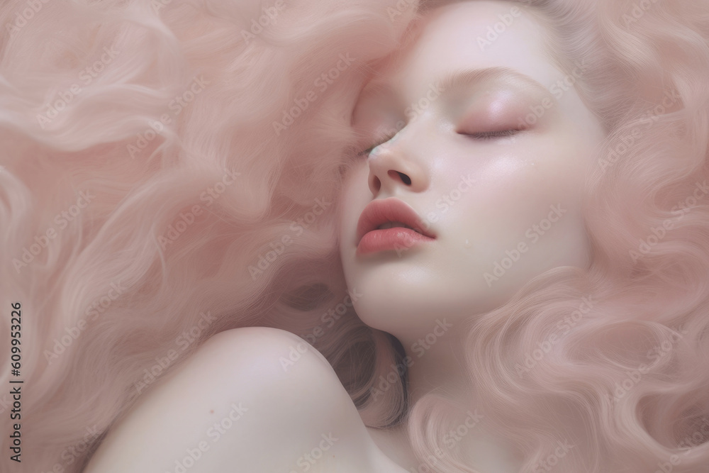 Poster a profound ocean of beige punctured by a pale pink throat and a stunning array of dark hairs.. ai ge