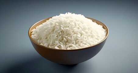 Fototapeta na wymiar A plate of hot delicious cooked rice, ready to eat