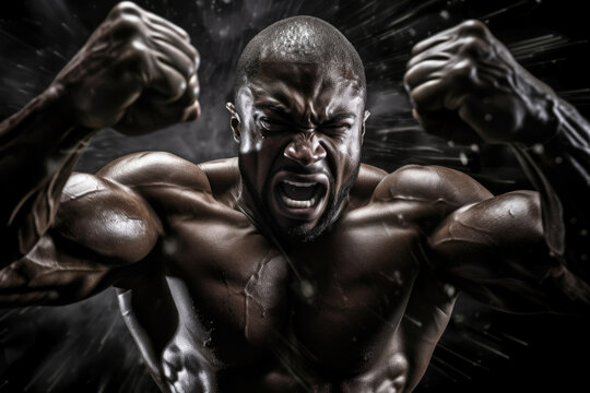 Feats of strength powerful physique that radiates resilience.. AI generation