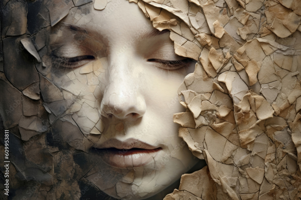 Fototapete captivating textures and tones a captivating portrait of our fragile form.. ai generation
