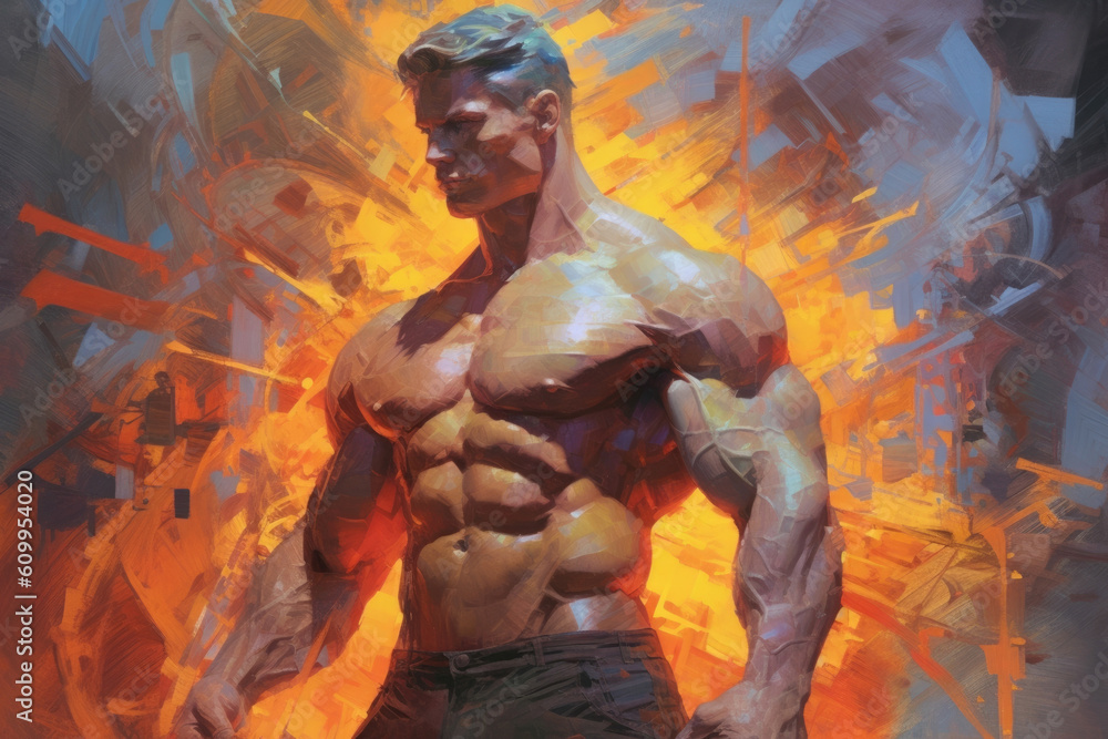 Aufkleber a lithe and powerful form accentuated by a burning gaze that reflects an unstoppable ambition.. ai g