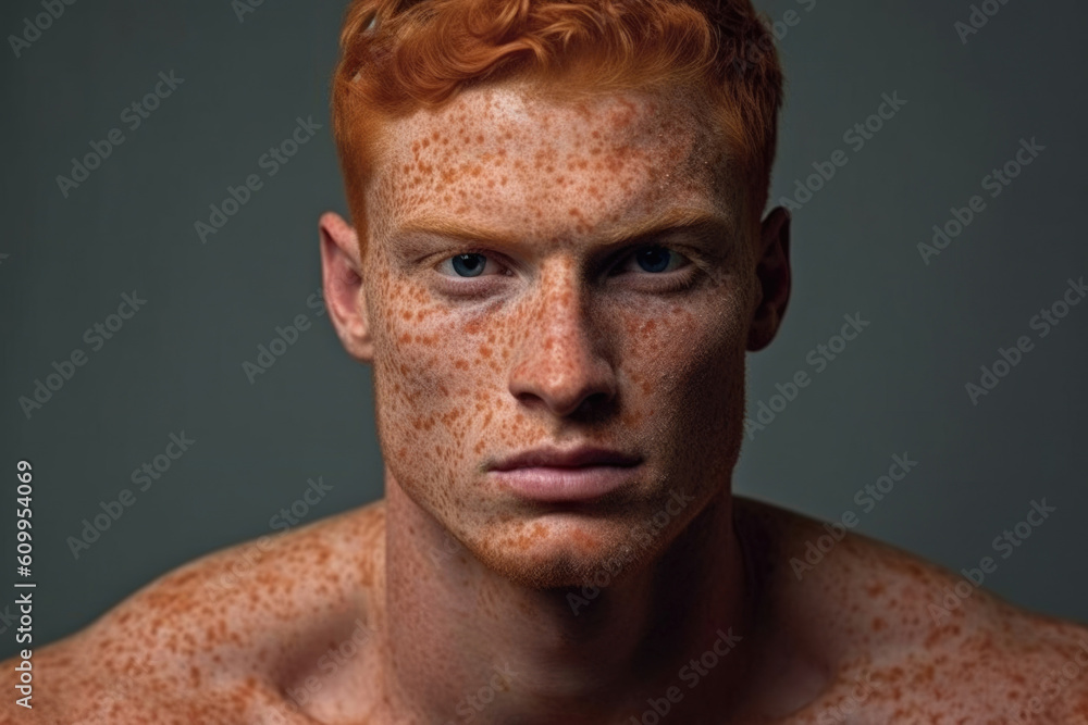 Poster freckles dotted across the skin like a rhythmic song.. ai generation