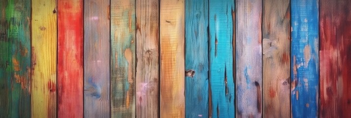 Painting of colored wood planks