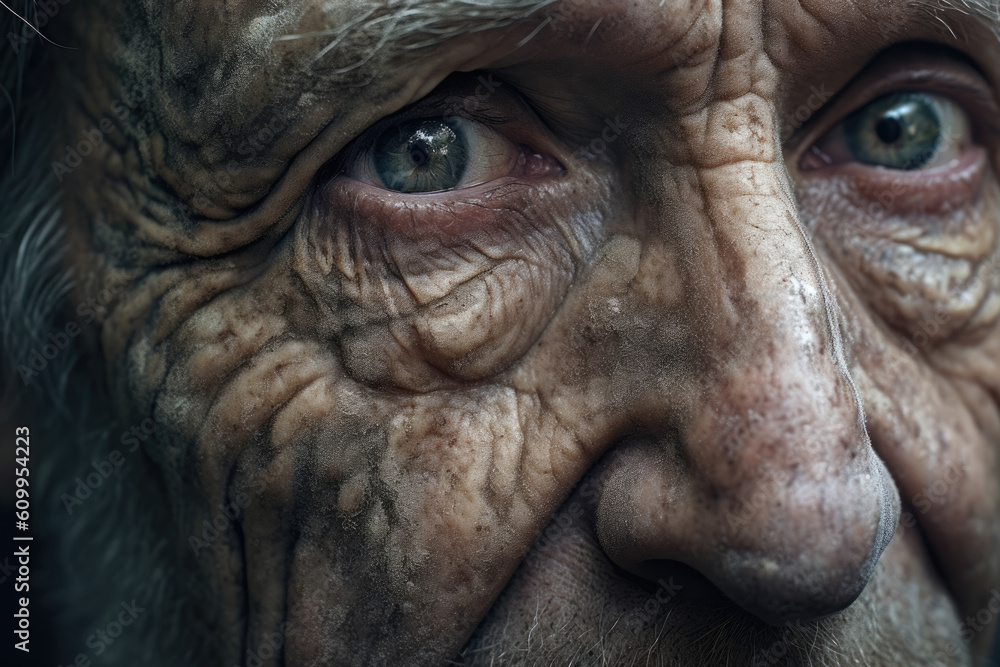 Aufkleber a living portrait awash with unique details each bringing its own unique story.. ai generation