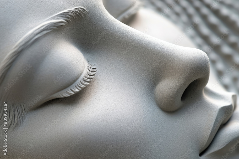 Poster a sharply etched jawline framed in soft curves.. ai generation