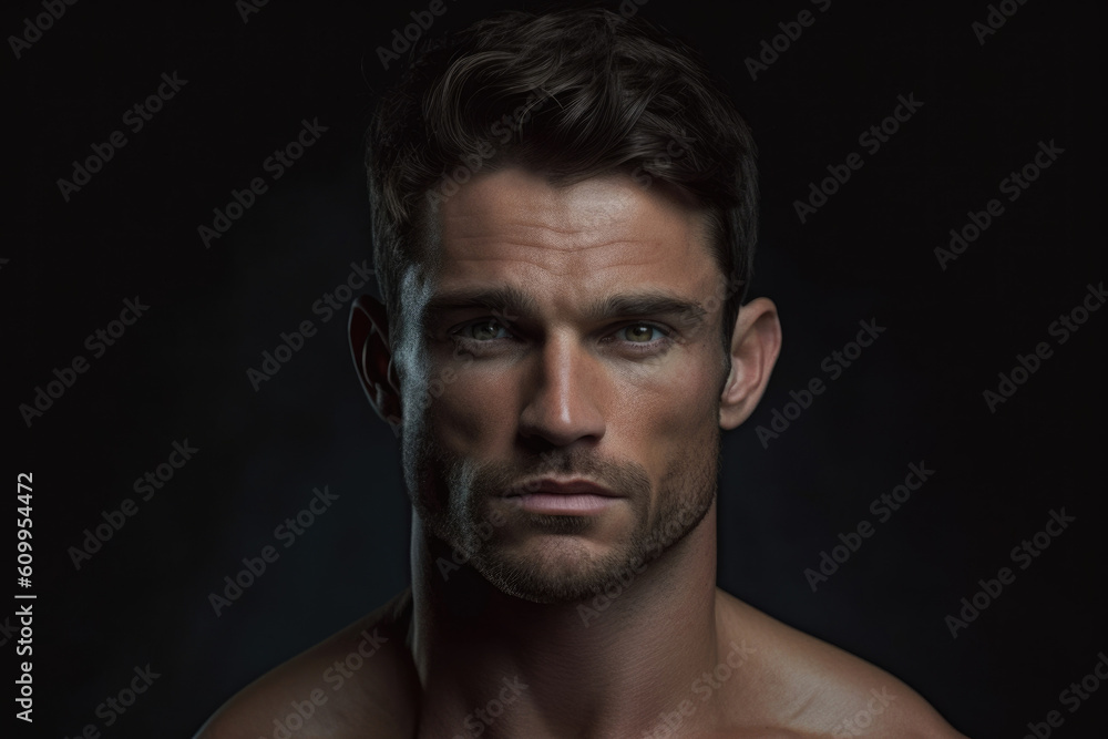 Aufkleber magnificent chiseled features sharp and angular facial features that are distinct and impressive. ai