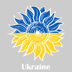 Sunflower flag of Ukraine support EPS 10