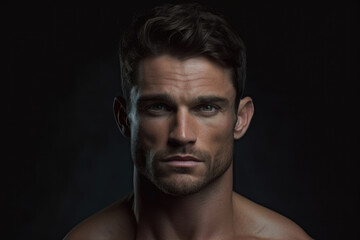 Fototapeta premium Magnificent Chiseled Features sharp and angular facial features that are distinct and impressive. AI generation