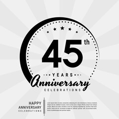 45th year anniversary design template. vector template illustration