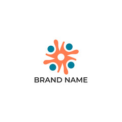 ILLUSTRATION ABSTRACT PEOPLE SYMBOL, TOGETHER FAMILY COMMUNITY LOGO ICON SIMPLE TEMPLATE DESIGN VECTOR