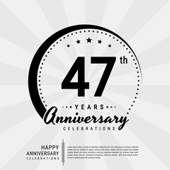 47th year anniversary design template. vector template illustration