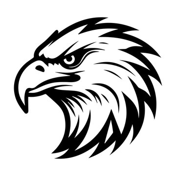 Eagle face, logo, icon, vector illustration, isolated on white background.