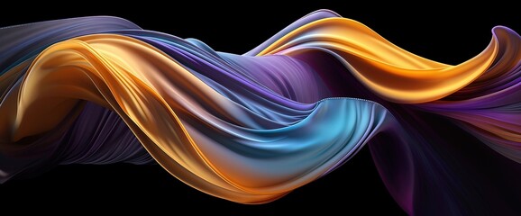 Abstract background with waves. AI generated art illustration. - obrazy, fototapety, plakaty