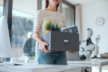 The impact of AI on employment: office worker losing her job