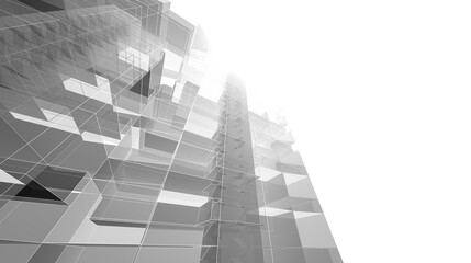 Concept architecture building 3d illustration