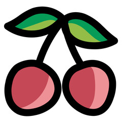 cherry filled outline icon style