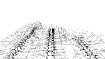 Concept architecture building 3d illustration