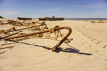 anchor on beach