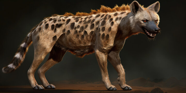 Portrait of a wild hyena. Hyaenidae. Generative AI