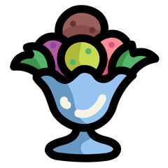 ice cream filled outline icon style