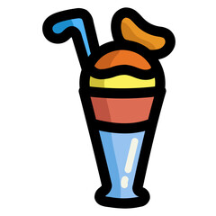 ice cream filled outline icon style