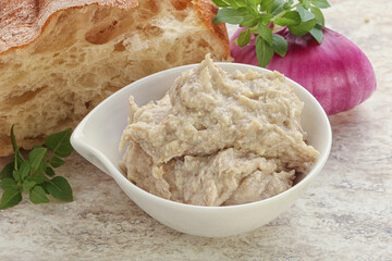 Jewish traditional cuisine herring mousse Forsmak