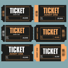 Fototapeta premium Ticket set icon for various events. EPS10 vector illustration