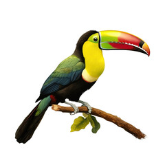 keel billed toucan isolated - obrazy, fototapety, plakaty