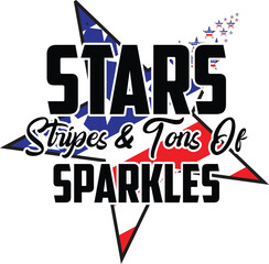 stars stripes & tons of sparkles Sublimation. T-Shirt Design, Mug Design.