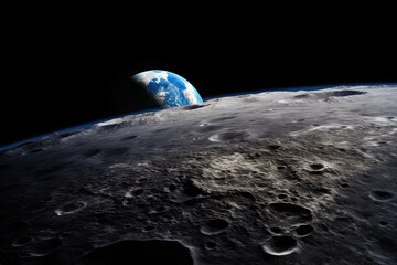 AI-Crafted Spectacle: Stunning View of Earth from the Moon's Perspective