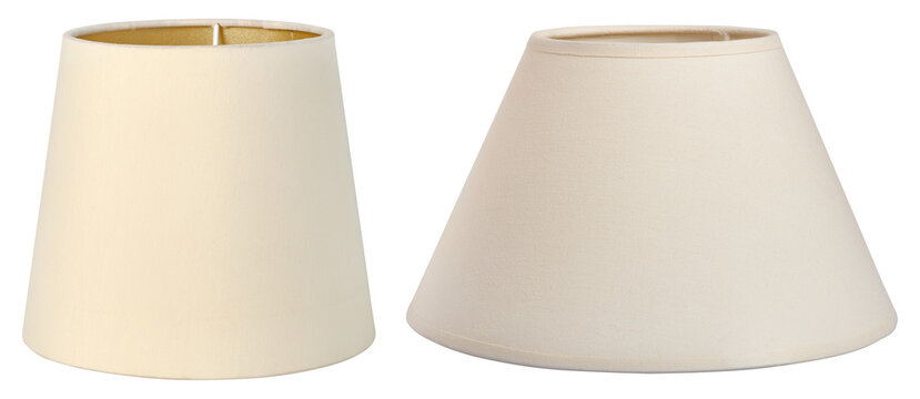 set of light fabric lampshade isolated mockup for interior design