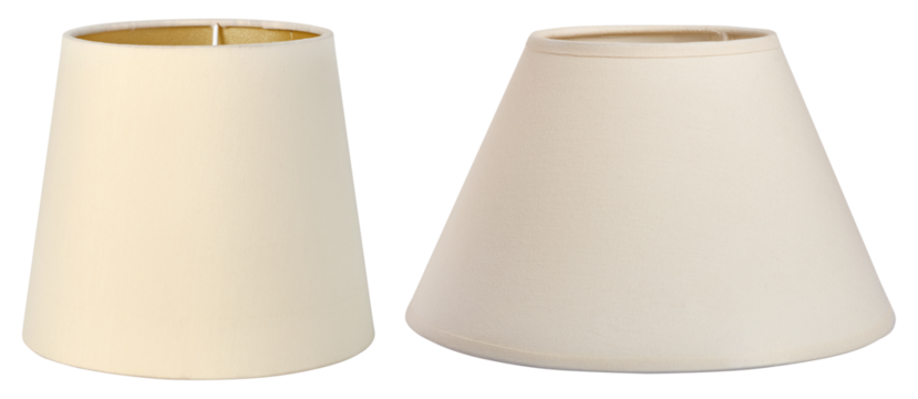 set of light fabric lampshade isolated mockup for interior design