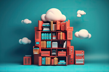 Concept of safe cloud storage illustration with Ai generative