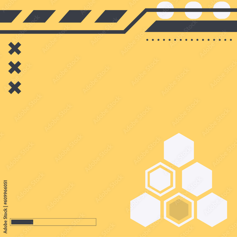 Poster yellow abstract technology template background with black cyberpunk patterns