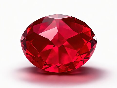 sideview of round ruby with white background