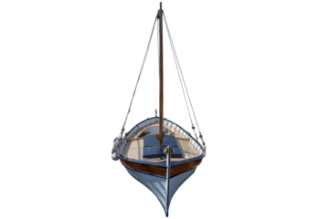 Small fishing boat with transparent background	