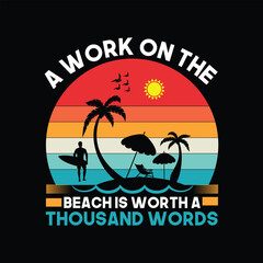 Summer t shirt design, summer beach t-shirt vector 