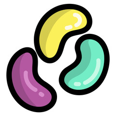 jelly beans filled outline icon style