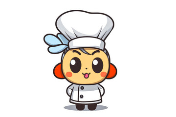 Charming butterfly mascot chef, dressed in traditional toque, ready to delight your culinary senses. A heartwarming illustration on a pristine white backdrop. Generative AI