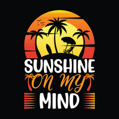 Hello Summer sunset summer t shirt design vector