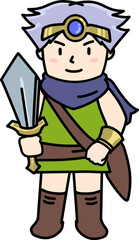 勇者の姿をした男の子のイラスト