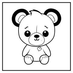 Obraz na płótnie Canvas Tedy Bear Coloring Book Cartoon Ilustration