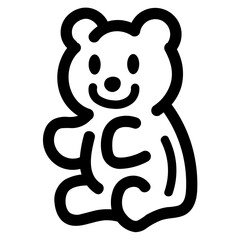 jelly bear line icon style