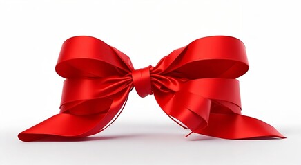 silky red ribbon gift with bow for gifts on christmas or valentines day created with generative ai