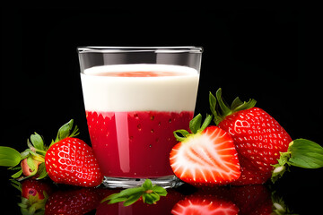 Yogurt with strawberries gourmet menu kitchen breakfast dessert 