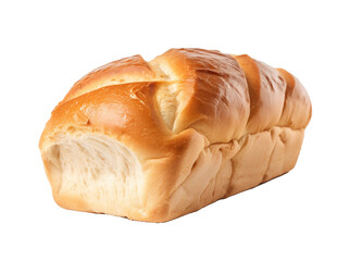 two soft, overcooked buns with soft cracks on a transparent background