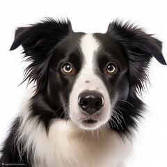 Fototapeta premium border collie portrait on white background