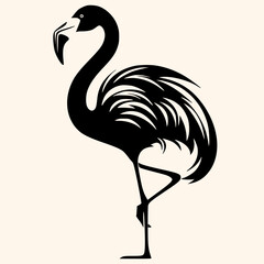 Flamingo vector for logo or icon,clip art, drawing Elegant minimalist style,abstract style Illustration	