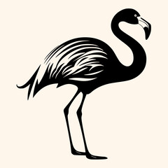 Flamingo vector for logo or icon,clip art, drawing Elegant minimalist style,abstract style Illustration	
