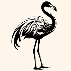 Flamingo vector for logo or icon,clip art, drawing Elegant minimalist style,abstract style Illustration	